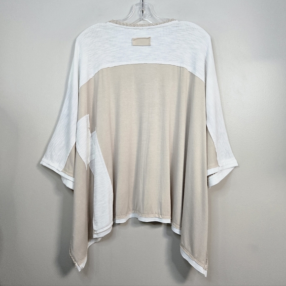 POL Beige & White Oversized Mixed Media Knit Top, Size S ~ EUC - Picture 5 of 8